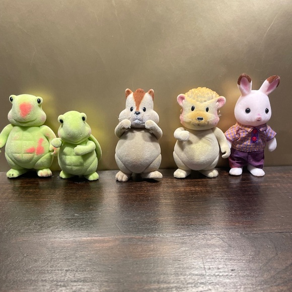 Lot Calico Lil Little Woodzeez Scamperscoots Chipmunk Flocked Turtles Critters - Picture 1 of 8